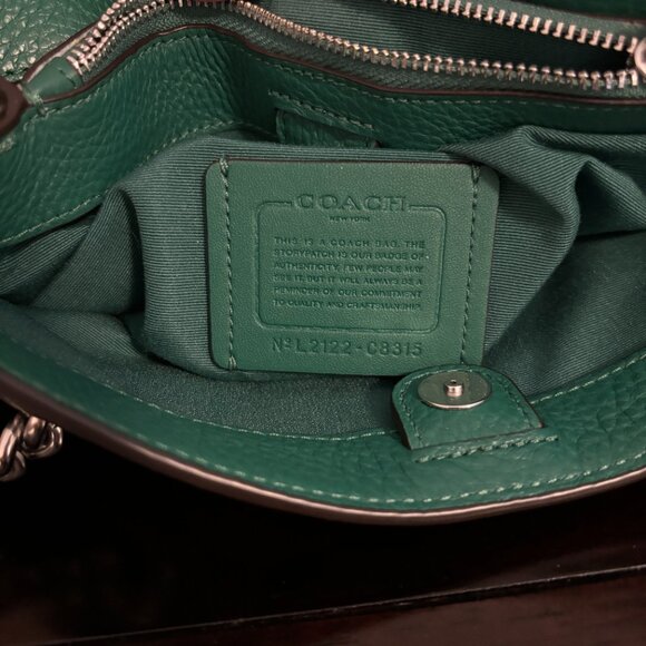 Coach Cammie Green Leather Chain Bucket Shoulder Bag - Picture 9 of 9